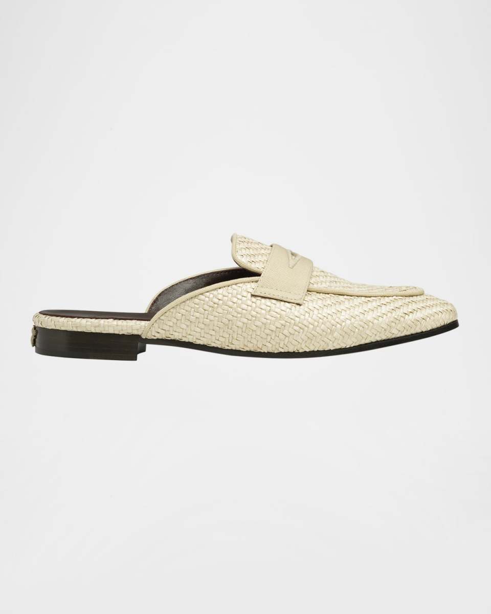 Woven Raffia Mules